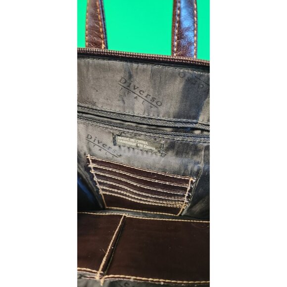 Vintage Diverso Italy Stylish Leather Backpack Bag - Picture 8 of 9